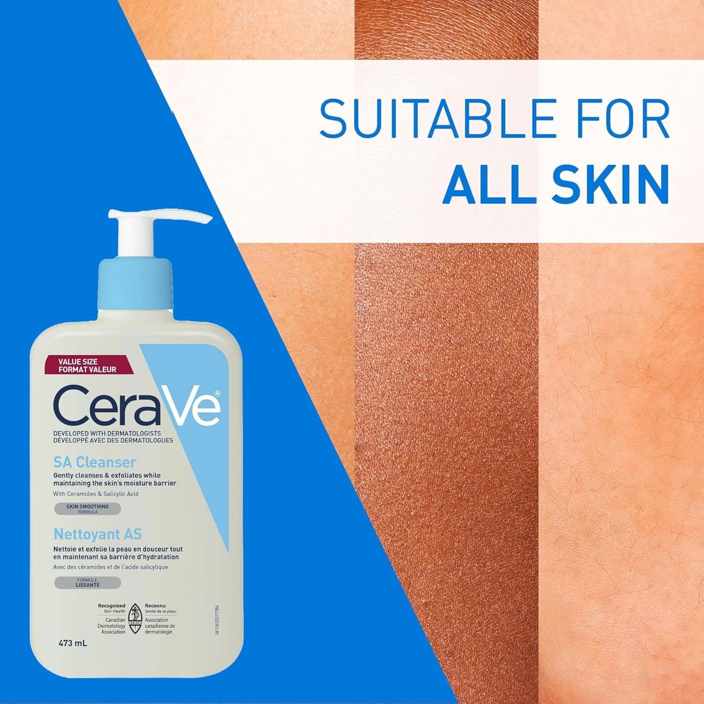 CeraVe Salicylic Acid Cleanser, Renewing Exfoliating Face Wash With Vitamin D