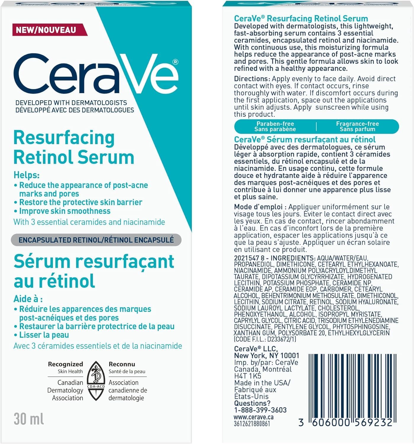 CeraVe Resurfacing Retinol Serum For Face with Niacinamide