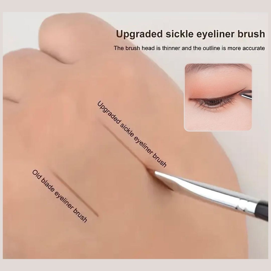 Fine Angled & Sickle Angled Gel Eyeliner Makeup Brush Set
