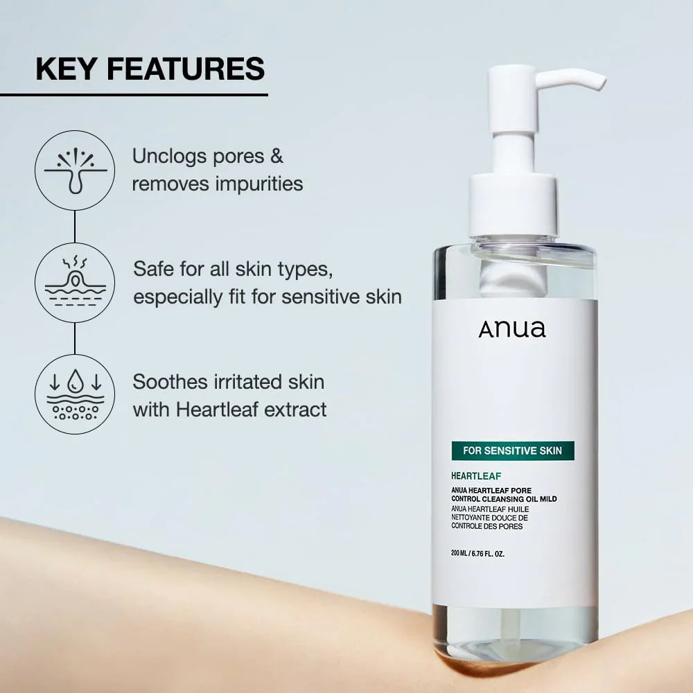 ANUA Heartleaf Pore Control Cleansing Oil Korean Facial Cleanser
