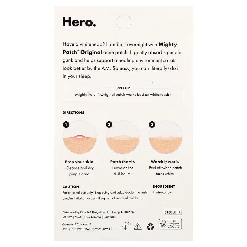 Hero Cosmetics, Mighty Patch - 72 Hydrocolloid Patches