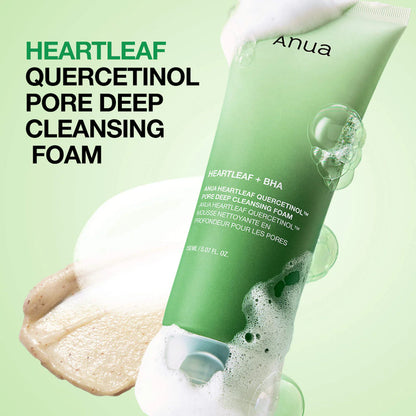 Anua, Heartleaf Quercetinol™ Pore Deep Cleansing Foam, 5.07 fl oz (150 ml