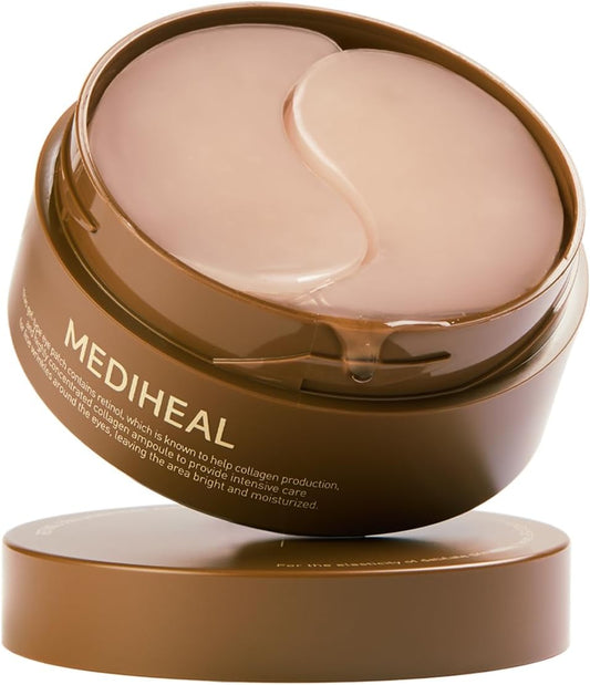 MEDIHEAL Collagen Eye Patches - Retinol Collagen Eye Mask For Dry Eyes With Collagen, Retinol, Niaciamide and Glutathione
