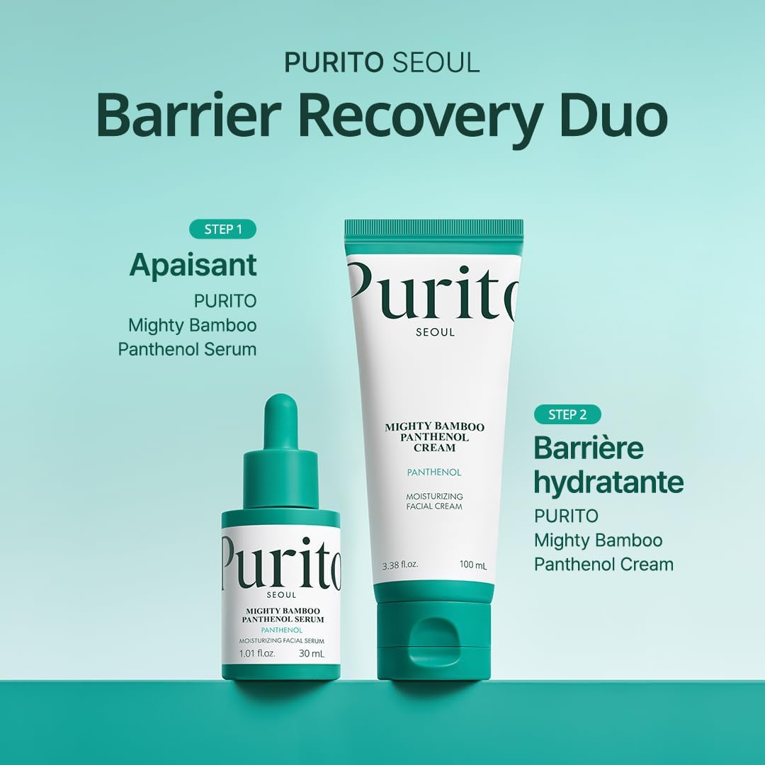 PURITO Crème Barrière au Panthénol 10 % | Hydratant Visage pour la Réparation de la Barrière Cutanée | Tous types de peaux