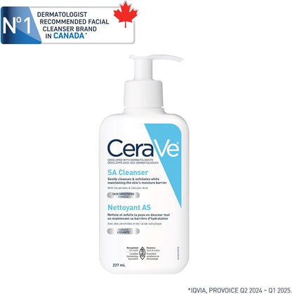 CeraVe Salicylic Acid Cleanser, Renewing Exfoliating Face Wash With Vitamin D