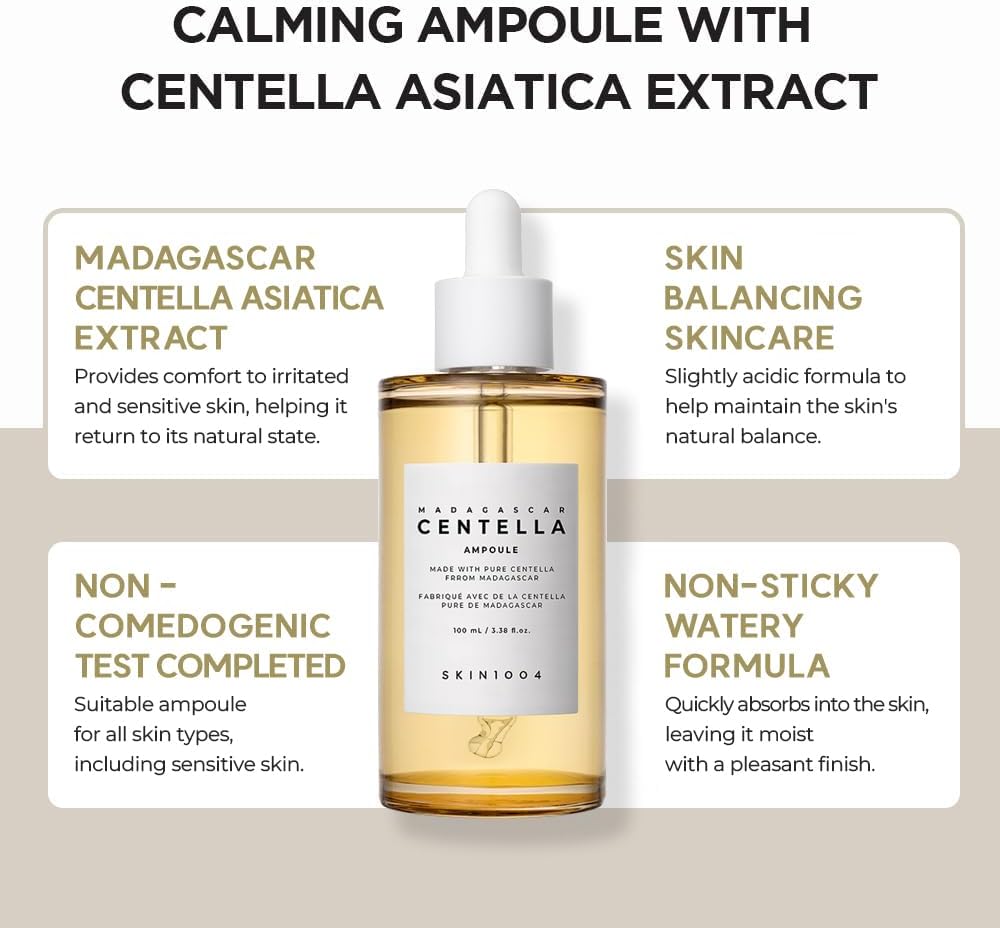 Madagascar Centella Ampoule 100ml 3.38 fl.oz Centella Asiatica, Facial Serum, Vegan, For Sensitive Skin