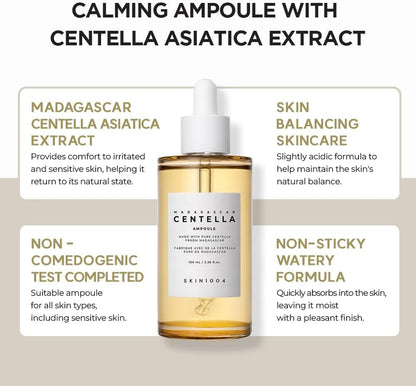 Madagascar Centella Ampoule 100ml 3.38 fl.oz Centella Asiatica, Facial Serum, Vegan, For Sensitive Skin