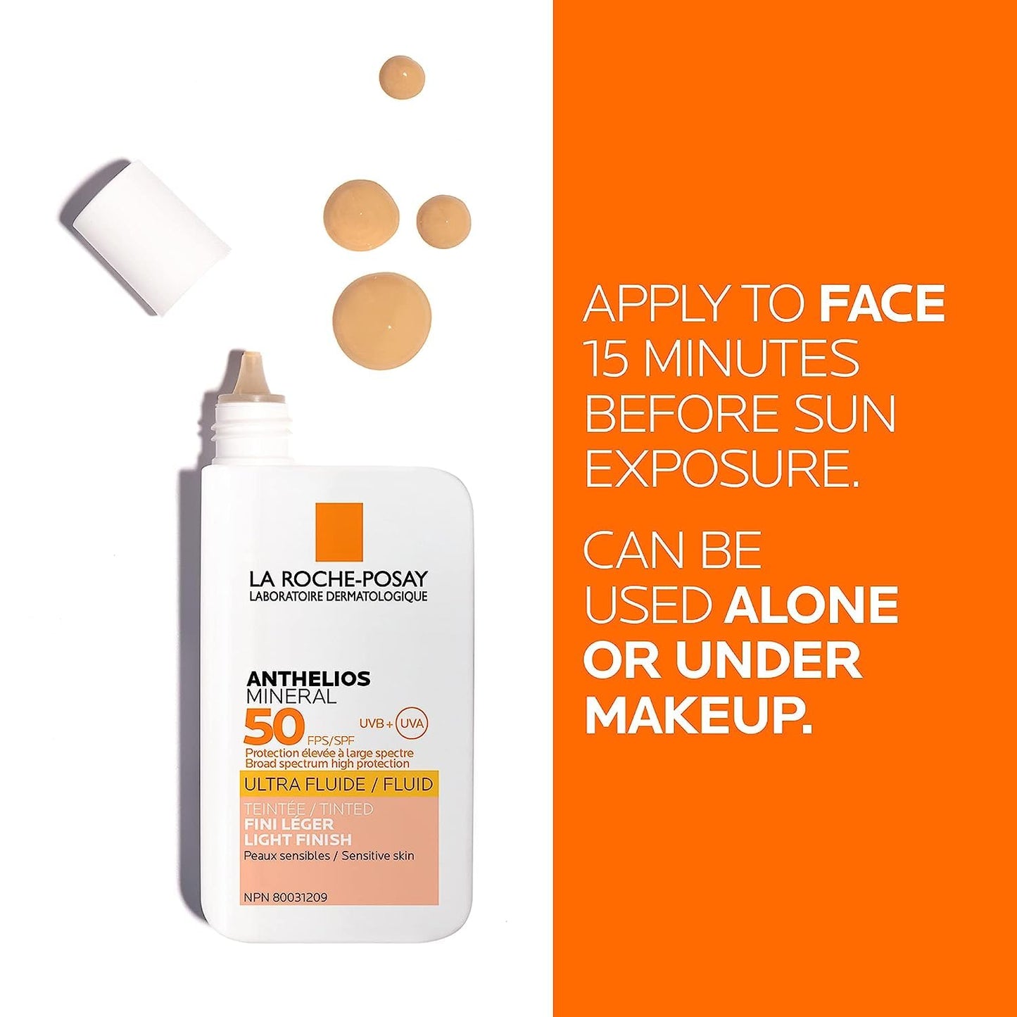 La Roche-Posay Mineral Sunscreen, Anthelios Tinted Mineral Face Ultra-Fluid SPF 50 Lotion