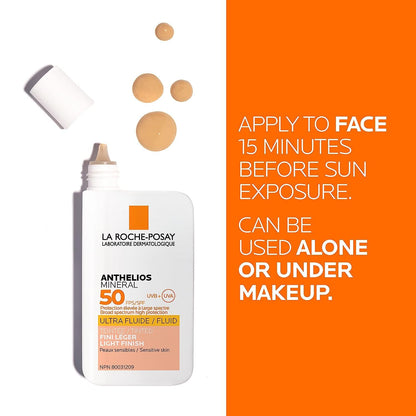 La Roche-Posay Mineral Sunscreen, Anthelios Tinted Mineral Face Ultra-Fluid SPF 50 Lotion