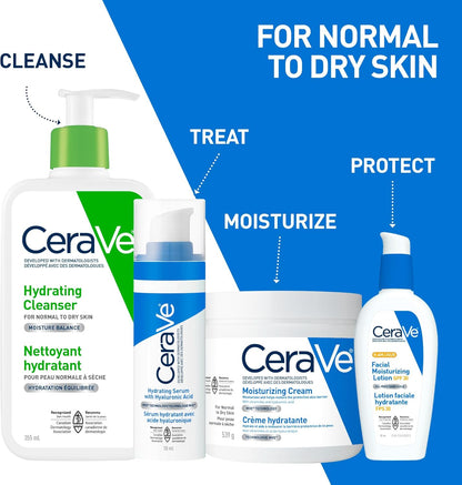 CeraVe Moisturizing Cream, Daily Face, Hands, & Body Cream Moisturizer for Dry Skin