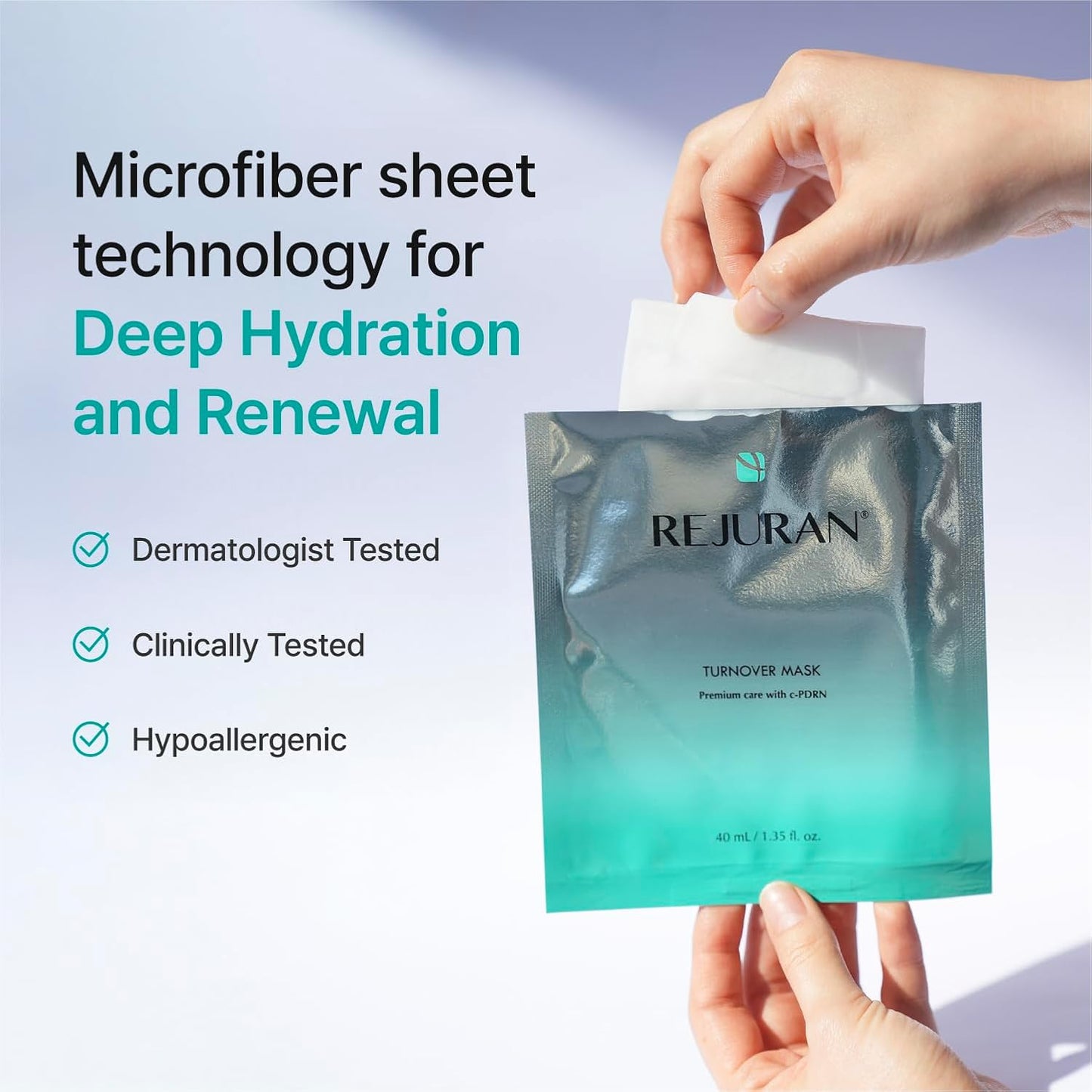 REJURAN® Turnover Mask, c-PDRN® (5ea) – Original Salmon DNA for Firming, Hydration, Repairing & Revitalizing.