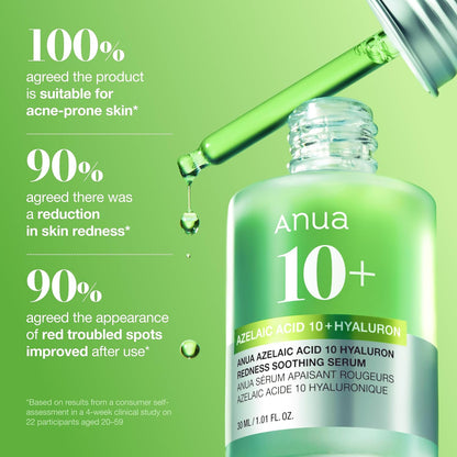Anua Azelaic Acid 10 Hyaluron Redness Soothing Serum- (30ml/ 1.01 fl oz.)