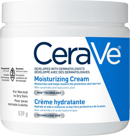 CeraVe Moisturizing Cream, Daily Face, Hands, & Body Cream Moisturizer for Dry Skin