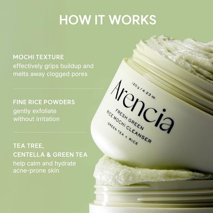Arencia Green Rice Mochi Face Cleanser 120g