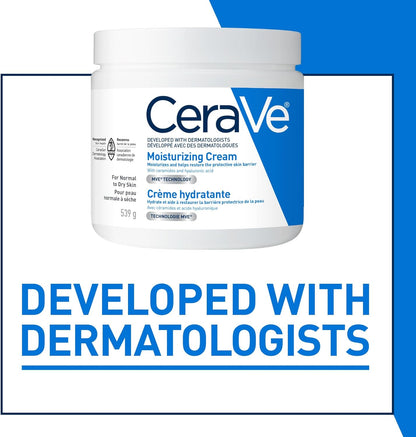 CeraVe Moisturizing Cream, Daily Face, Hands, & Body Cream Moisturizer for Dry Skin