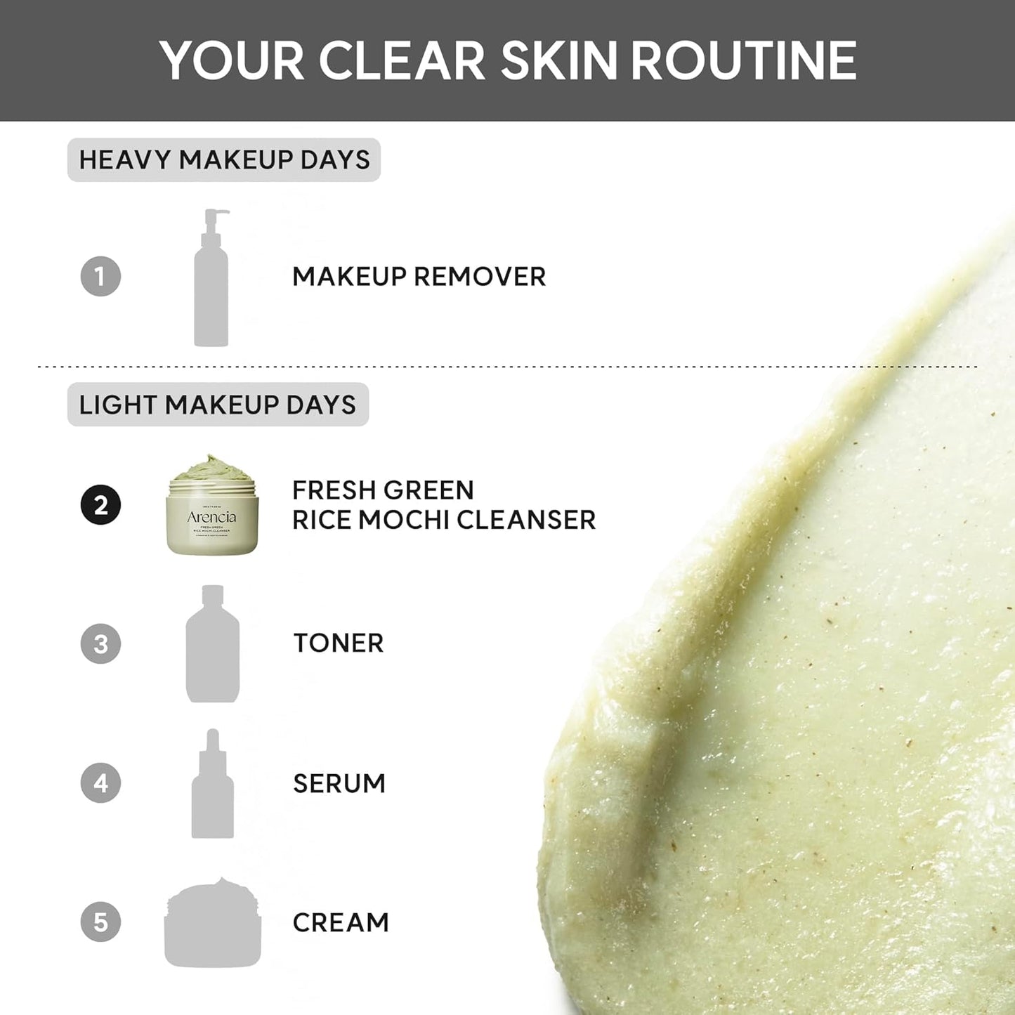 Arencia Green Rice Mochi Face Cleanser 120g