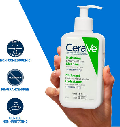CeraVe Hydrating Cream-to-Foam Face Cleanser