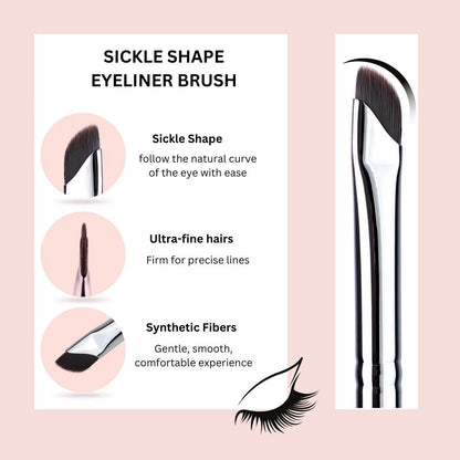 Fine Angled & Sickle Angled Gel Eyeliner Makeup Brush Set
