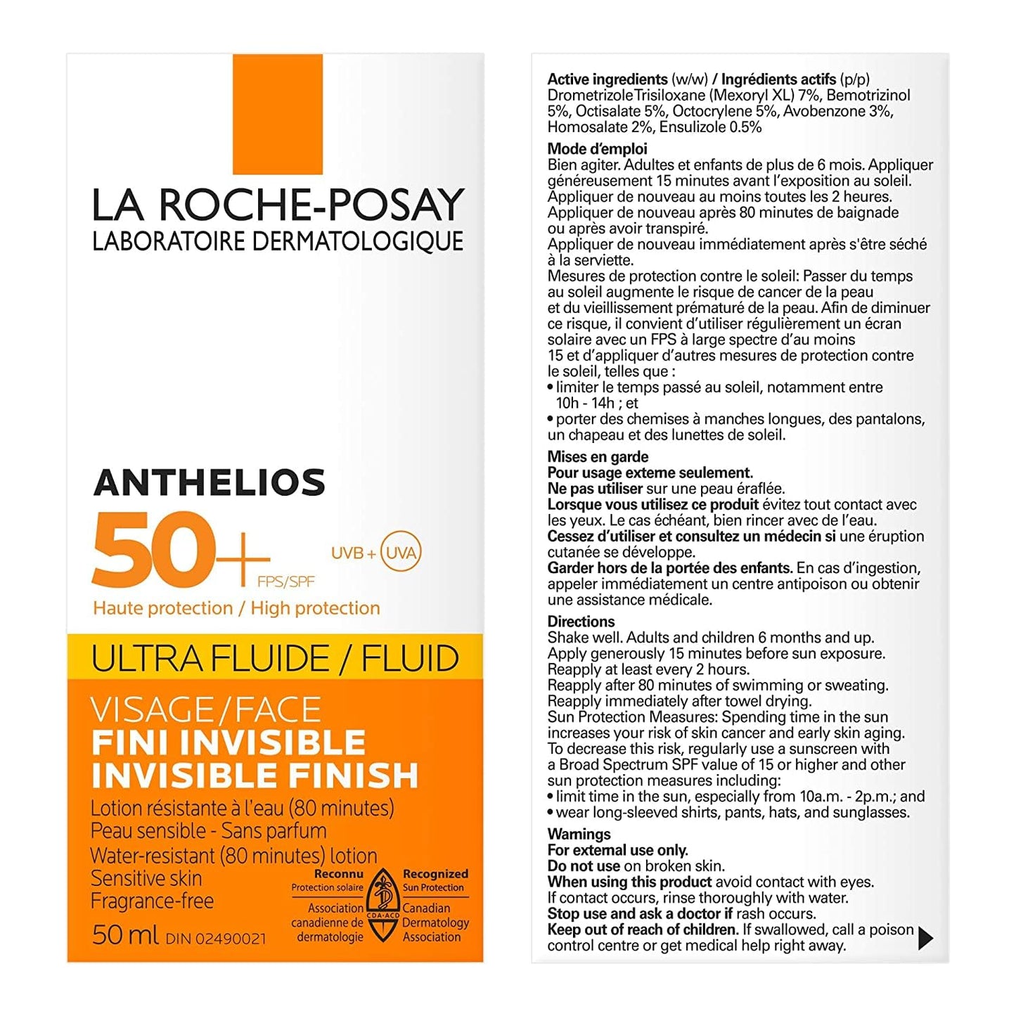 La Roche Posay Anthelios Ultra Fluid Face & Body Sunscreen SPF 50+, High UVA UVB Protection