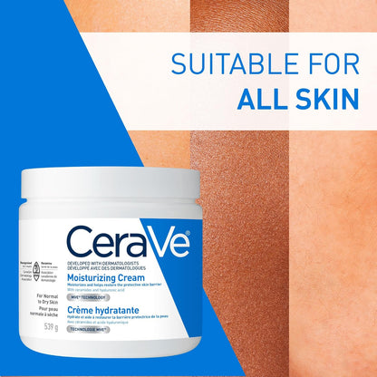 CeraVe Moisturizing Cream, Daily Face, Hands, & Body Cream Moisturizer for Dry Skin