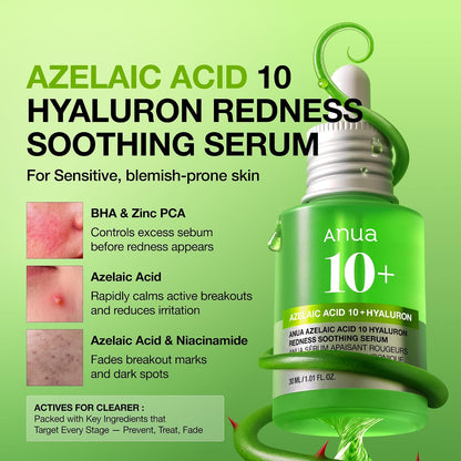 Anua Azelaic Acid 10 Hyaluron Redness Soothing Serum- (30ml/ 1.01 fl oz.)