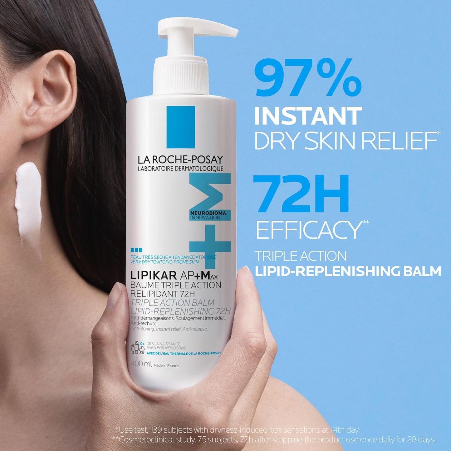 La Roche Posay Lipikar Baume AP+Max, Body Lotion for Dry Skin, Soothing Cream with Shea Butter & Niacinamide