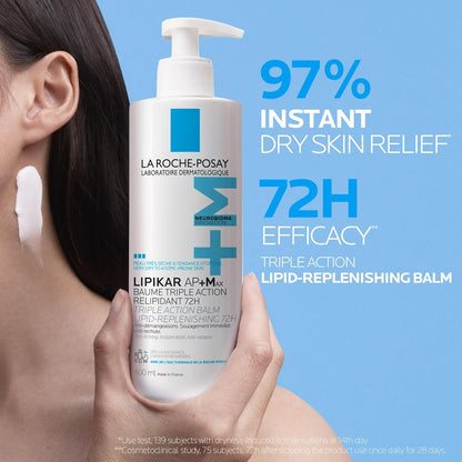 La Roche Posay Lipikar Baume AP+Max, Body Lotion for Dry Skin, Soothing Cream with Shea Butter & Niacinamide