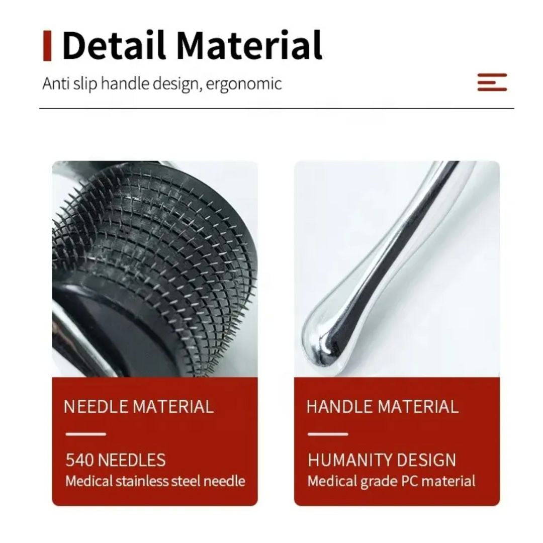 Derma Roller 1mm Microneedling Roller 540 Titanium For Women and Men