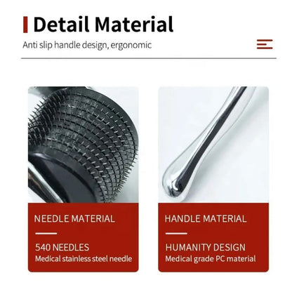 Derma Roller 1mm Microneedling Roller 540 Titanium For Women and Men