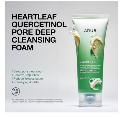 Anua, Heartleaf Quercetinol™ Pore Deep Cleansing Foam, 5.07 fl oz (150 ml