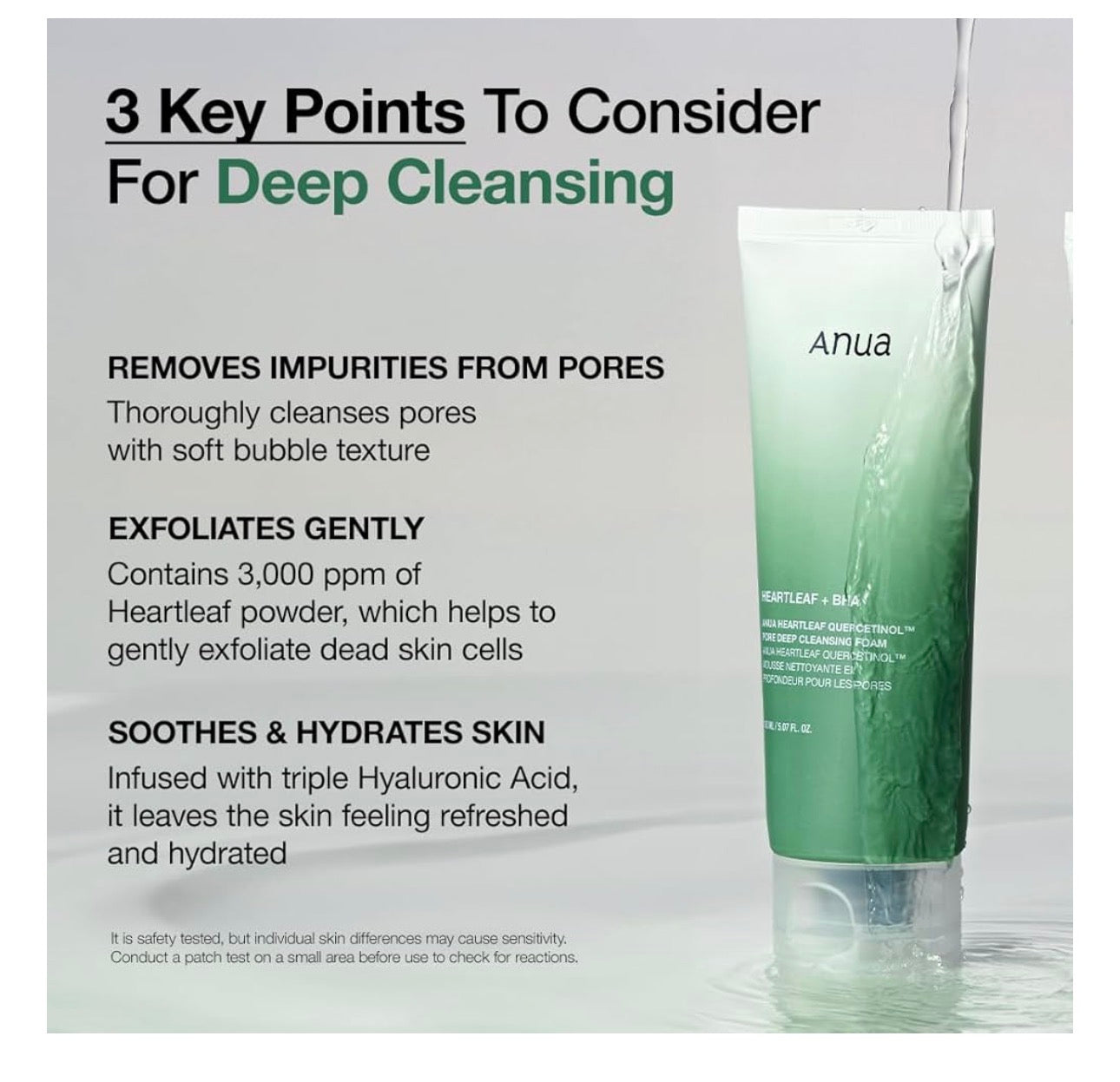 Anua, Heartleaf Quercetinol™ Pore Deep Cleansing Foam, 5.07 fl oz (150 ml