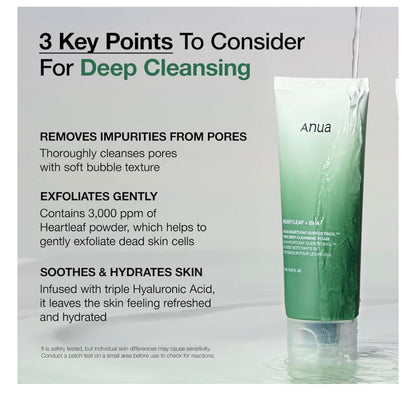 Anua, Heartleaf Quercetinol™ Pore Deep Cleansing Foam, 5.07 fl oz (150 ml
