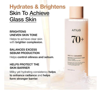 Anua, Rice 70 Glow Milky Toner, 8.45 fl oz (250 ml)