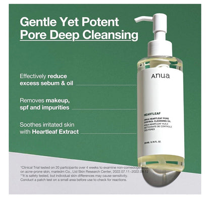 ANUA Heartleaf Pore Control Cleansing Oil Korean Facial Cleanser