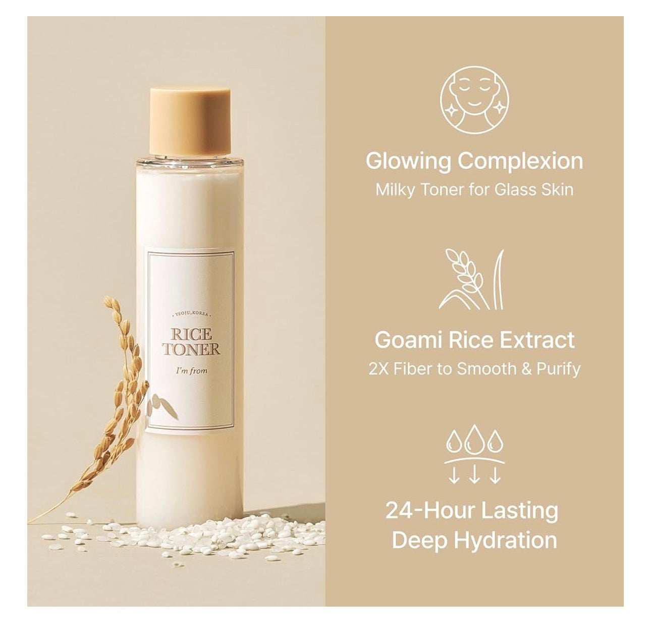 [I'm From] Rice Toner, 5.07 fl oz | Milky Toner for Glowing Skin