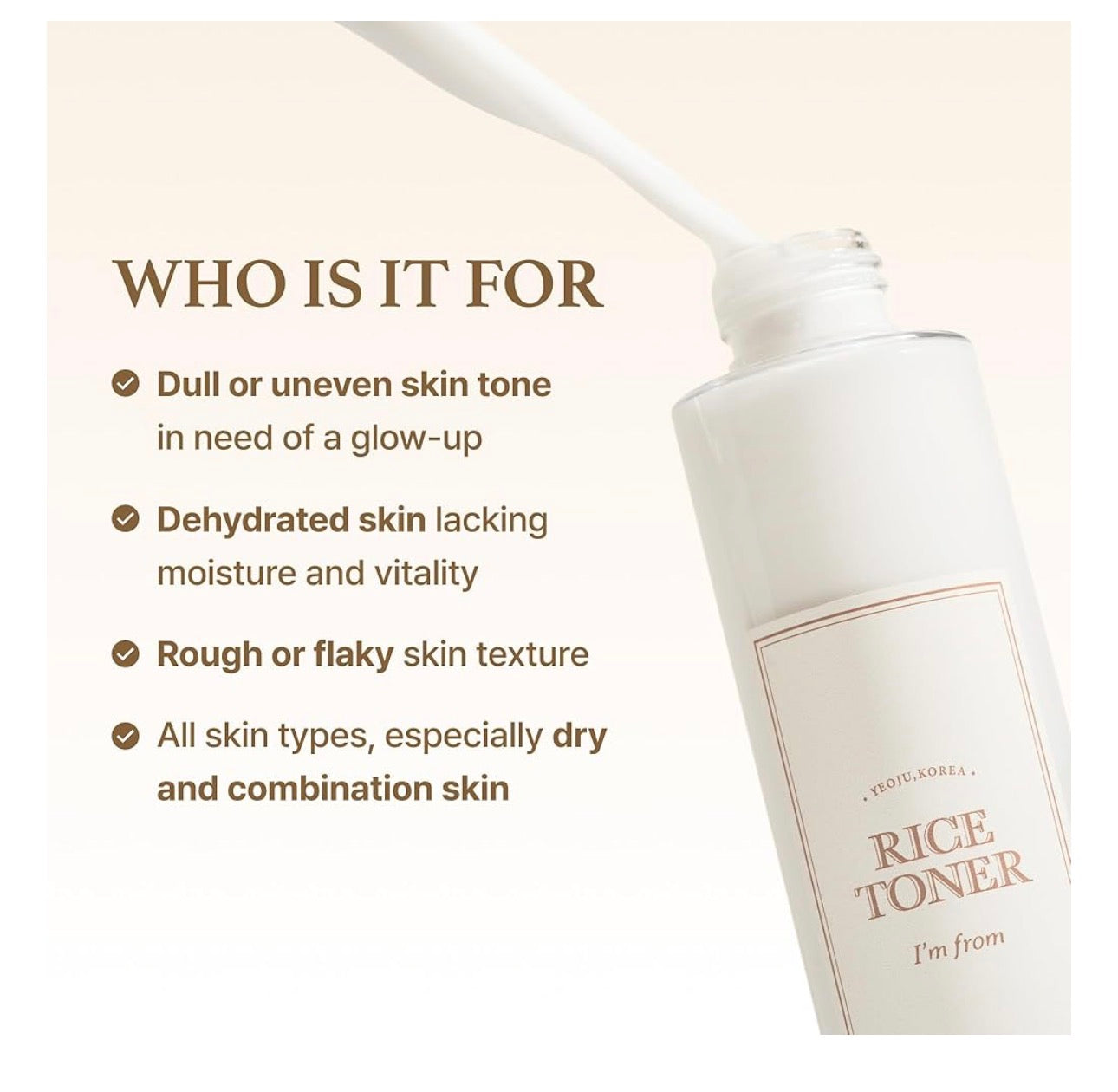[I'm From] Rice Toner, 5.07 fl oz | Milky Toner for Glowing Skin
