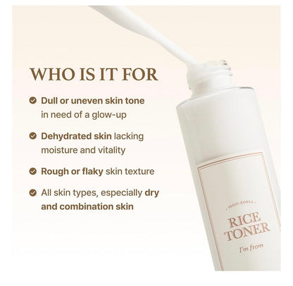 [I'm From] Rice Toner, 5.07 fl oz | Milky Toner for Glowing Skin