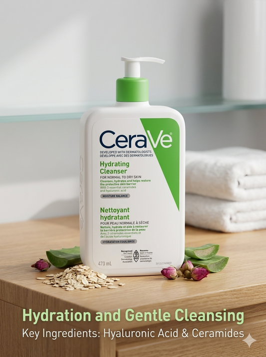 CeraVe Hydrating Face Wash, Daily, Gentle Moisturizing Non-Foaming Facial Cleanser for Men & Women